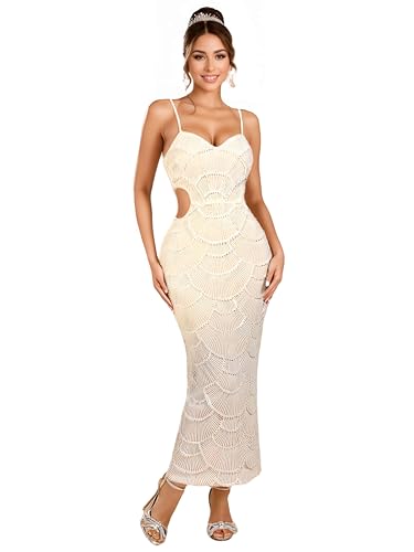 Image of Glitter Sequin Prom Dress for Bachelorette,Birthday,Holiday | Elegant Fully Lined Sparkly Rhinestone Long Dresses for Women Birthday /Formal Galas /Wedding Guest /NYE /Homecoming