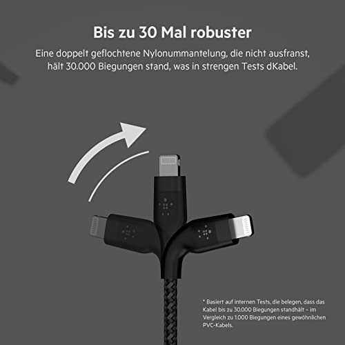 Belkin BoostCharge Pro Flex geflochtenes USB-C/Lightning-Kabel, 2 m, MFi-zertifiziert, 20 W… – Ansicht 3