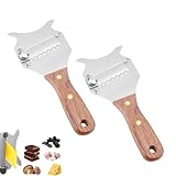 2 pezzi rasoi al tartufo, rasoio al tartufo regolabile tagliere di formaggio in acciaio inossidabile con manico in legno per formaggio a formaggio aglio cioccolato a funghi