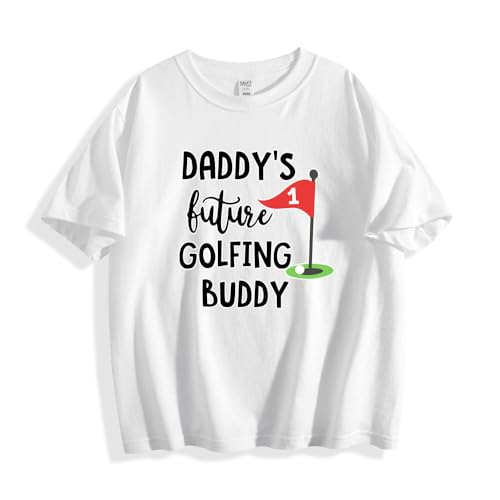 Daddy's Future Golfing Buddy Funny Student T-Shirt Casual Short Sleeve Tee Tops