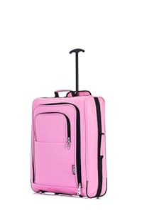 55x40x20 Ryanair Cabin Bag Hand Luggage Lightweight Suitcase Approved Carry on Luggage 1.4kg 44L Fits Pink