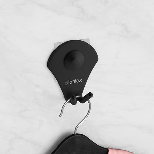 Image of Plantex Royal Stainless Steel Robe Hook for Bathroom /Cloth-Towel Hanger /Napkin Hanger /Bathroom Accessories (Black, Powder Coated)
