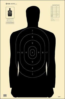 Reduced B-27 Target pproximately 50% of Standard Silhouette Popular Combination Indoor/Outdoor Reduced B-27 Target Black Size: 23" x 35"