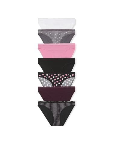 Image of Victoria's Secret Women's Cotton Bikini Underwear, Moderate Coverage Panties for Women, Multi Pack (XS-XXL)