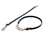 「M30」 持ち手 短め ストラップ 30cm／2本入 選べる 金具(3色)×本革風 合皮 スマホ ハンドストラップ バッグ キーストラップ 厚さ2.0mm 細い 丈夫 ナスカン ストラップ カラビナ マットゴールド × 01 ブラック