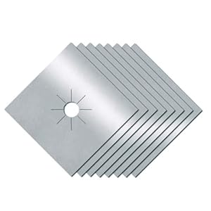 Wrtysully 8er-Pack Herdabdeckungen, quadratisch, silberfarben