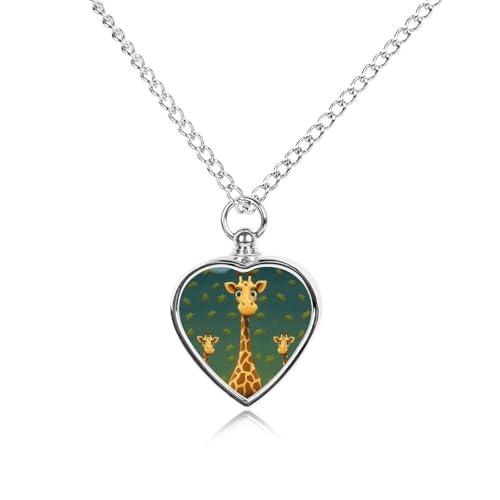 Collier urne funéraire girafe pendentif cendres chien et chat