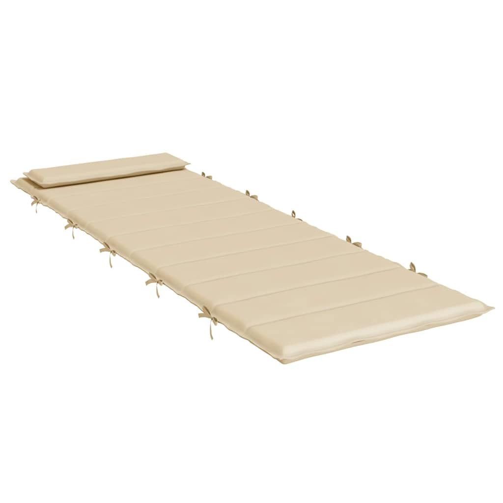 Tomostar Coussin Bain de Soleil, Coussin de Chaise Longue Matela Transat Extérieur Beige 180x60x4 cm Tissu Oxford