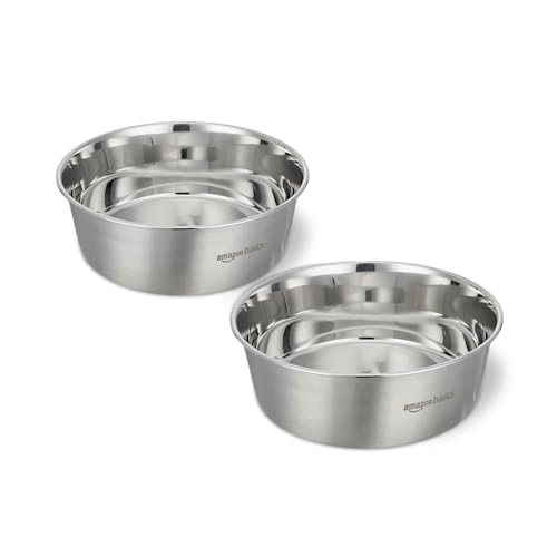 Amazon Basics Heavy Dog Bowl | Dog Bowl Big, Dog Bowl Large Size | Stainless Steel | Dog Food Bowl | Feeding Bowls for Dog, Cats and Pet (Pack of 2 x 1600 ml) (B0D95VWT13) Amazon Price History, Amazon Price Tracker