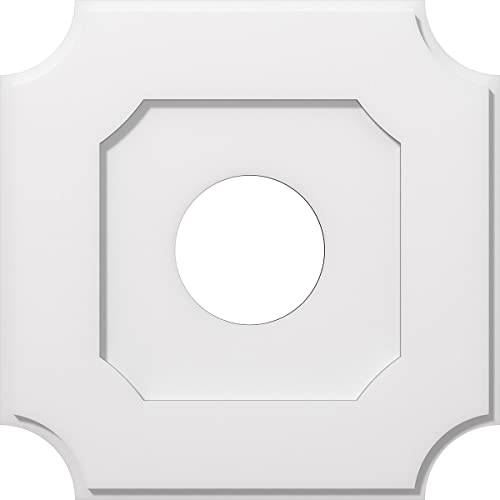 Image of Ekena Millwork CMP20LE-06000 Locke Architectural Grade PVC Contemporary Urethane Ceiling Medallions 20 inchOD x 6 inchID x 12 inchC x 1 inchP