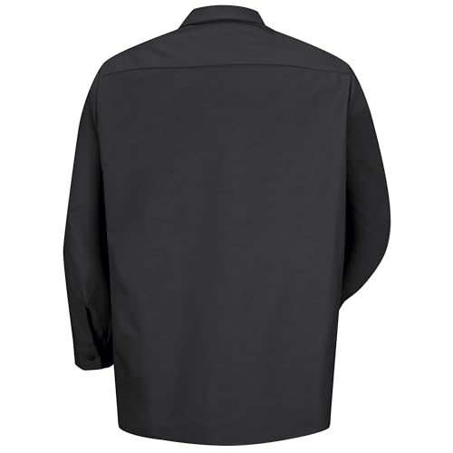 Image of Red Kap Men's Long Sleeve Industrial Work Shirt | Moisture Wicking Button Up, Wrinkle Resistance Fights Fading & Stains