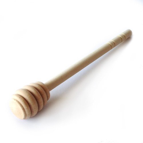 1 Wooden Honey Dipper/Drizzler/Whisk/Spoon, Made by 100% Natural Birch Wood