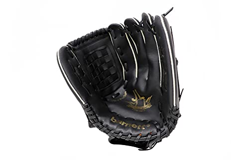 JL-125 RH Guante de béisbol de vinilo, Outfield, tamaño 12.5, negro