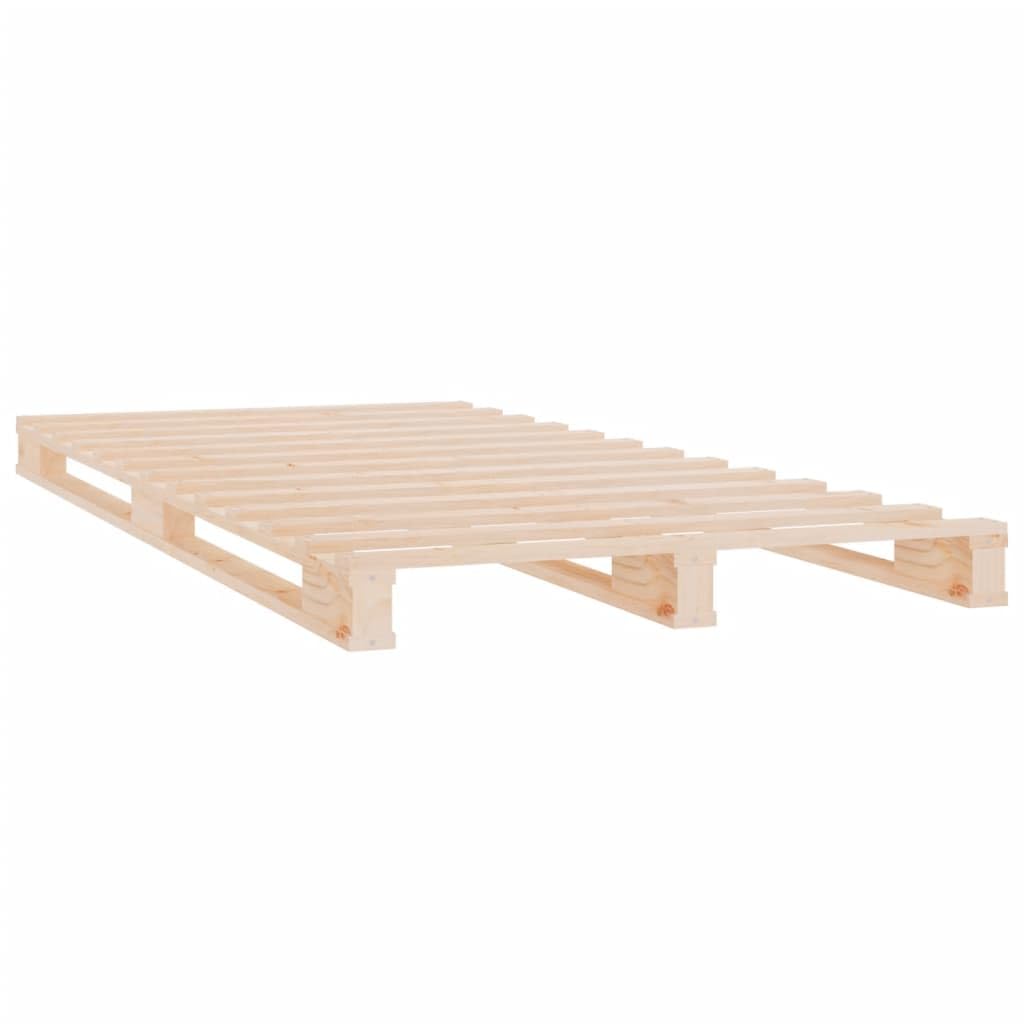 vidaXL Cama de Palets Somier Dormitorio Base Habitación Muebles Mobiliario Hogar Cuarto Descanso Madera Maciza de Pino 75x190 cm