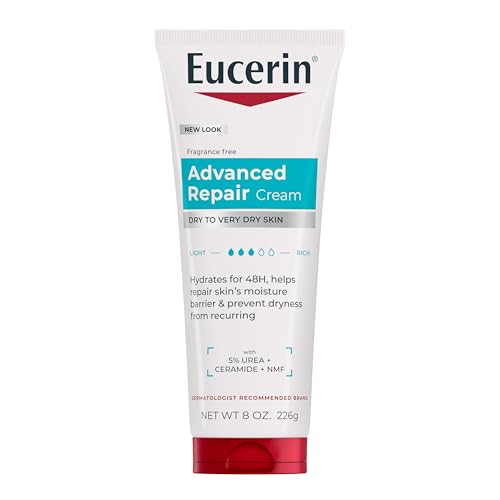 Eucerin Advanced Repair Body Cream for Very Dry Skin, Fragrance Free Daily Body Moisturizer, 8 Oz...