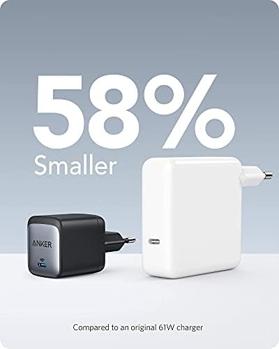 Ładowarka Anker Nano II 65 W, USB-C, zasilacz sieciowy z funkcją szybkiego ładowania, technologia GaN II, kompatybilny z MacBook Pro/Air, Galaxy S20/S10, iPhone 12/Pro/Mini, iPad Pro, Pixel, kolor czarny