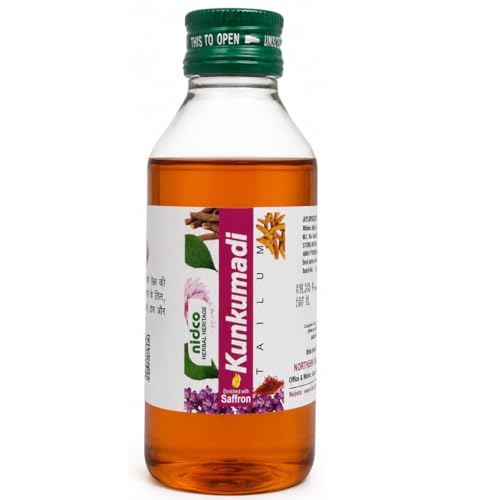 Image of Kumkumadi Tailam for Face | Enriched with Saffron | Dark Spot Corrector | Ayurvedic Herbal Oil for Pimples, Acne, Spots, Pigmentation | For Men and Women - 100ml (Pack of 1)