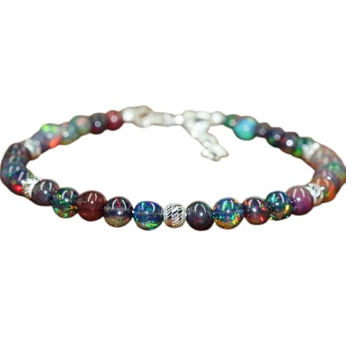 Bracelet en opale noire éthiopienne LKBEADS, perles 6mm naturelles de qualité joaillerie