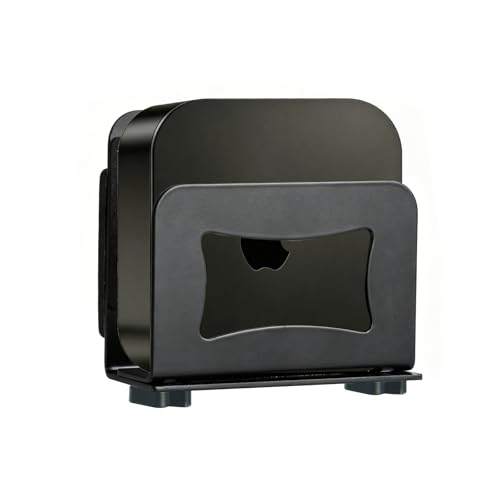 Dedomy Adjustable Small Device Holder Wall Mount for Mini PC Router Mac mini Apple TV Streaming Media Player Thickened Steel Space Saving Organizer, Black