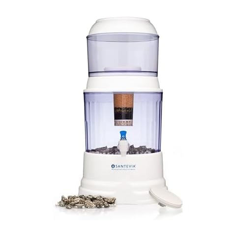 Santevia Gravity Water System Filter | at Home Water Filter That Makes Water Alkaline and Adds Minerals | Chlorine and Fluoride Filter (Countertop Model) Cover