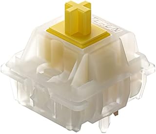 GATERON Milky Yellow Pro Switches Pre-lubed 5 Pin Linear Keyboard Switches for MX Mechanical Keyboard (105 Pcs, Yellow)