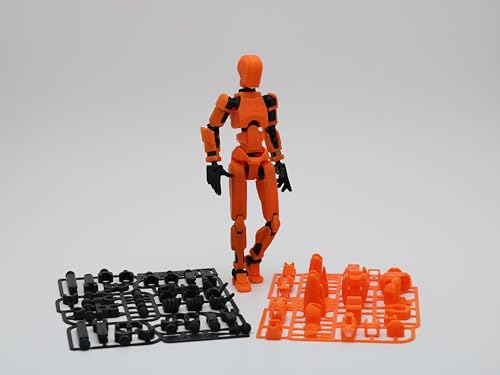 Image of DIY Dummy-13 Action Figure Robot | Fully Articulated Action Figure Toy | 3D Printed (5.4inches) (Orange-Black)