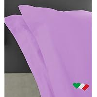 Home Tresor Federe Cuscini Letto Con Volant – 52x82 Cm – 100% Cotone Puro – 57 Fili/cm² – Made In Italy – Azzurro (Coppia)
