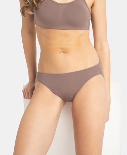 Image of Jockey 1803 Women's Medium Coverage Micro Modal Elastane Stretch Mid Waist Bikini Concealed Waistband and Stay Fresh Treatment