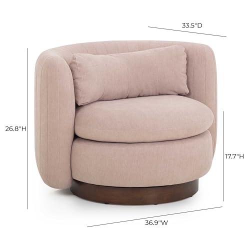 Sillón Giratorio Chenille Rosa miniatura 3
