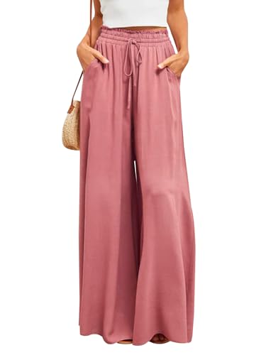 La Mejor Lista de Ropa Naranja - los preferidos. 43 COLIZAMX Pantalones Holgado para Mujer Pantalón Largo Cintura Elástica con Cordón para Fiesta Trabajo Vacaciones