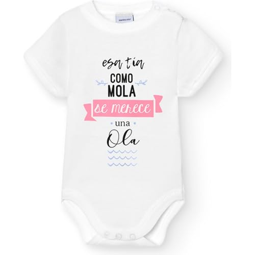 BABIDU Body Bebé Personalizado con Frases Divertidas y Originales - Para Papá, Mamá, Tía, Padrinos y Abuelos - Body Bebé Manga Corta 100% Algodón - Regalo Recién Nacido - Ropa Bebé Niño y Niña Unisex