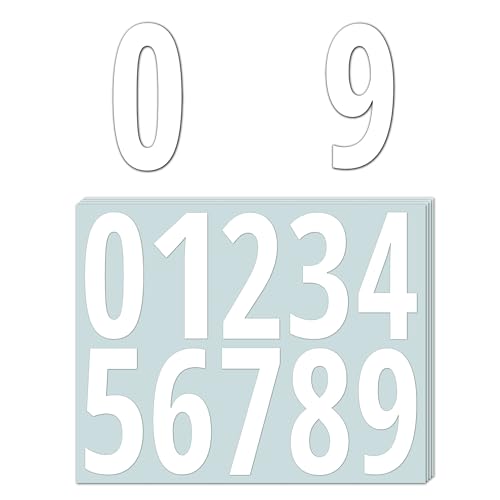 200 Pièces, 100mm - Chiffres Adhesifs, Numero Autocollant Exterieur Vinyle Imperméable - Sticker Blancs