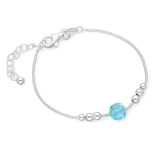 butterfly Chica Pulsera de Plata 925 Cristal Azul Longitud-ajustable Satén los Bolsos Regalo Bebe
