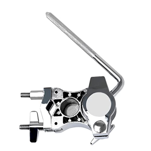 Milisten Single L Rod Mount Clamp Mounting Bracket Zinc Alloy Drum Parts Extension Clip For Tom Drum Musical Instrument Accessory Silver #TOP6