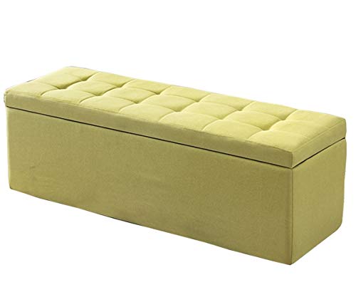 Banc à chaussures rangement tissu rembourré vert 80cm