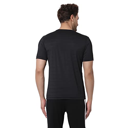 Image of Red Tape Men Black Graphic Print Activewear T-Shirt