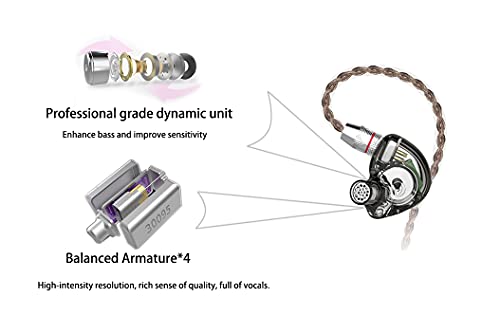 Cca C10 In Ear Monitor Headphone 10 Hybrid Drivers Wired Earbud 4Ba 1Dd Hifi Iem Earphones Stereo Noise Isolating Earphone With Detachable Cable For Musicians Singers Studio Audiophiles Dj Pc #TOP2