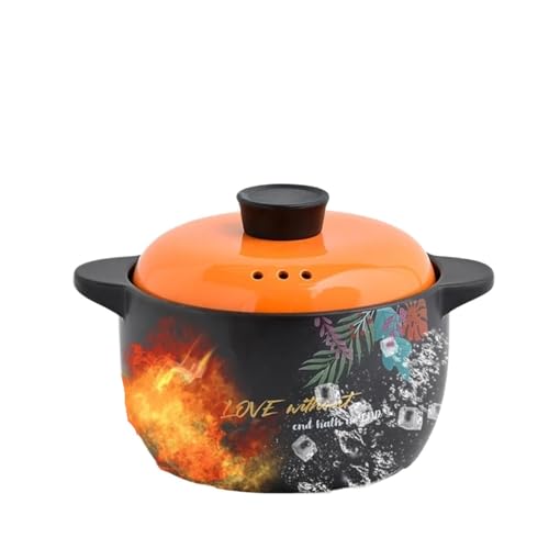 QAZWZG Cacerola Olla for estofado de Alta Temperatura for el hogar, cazuela de Sopa de arroz de cerámica de Gran Capacidad(6L)