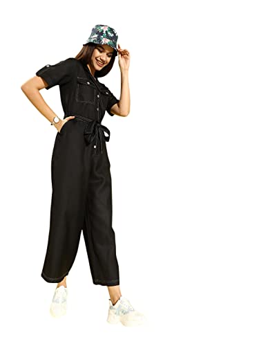 Image of Style Quotient Black Basic Jumpsuit