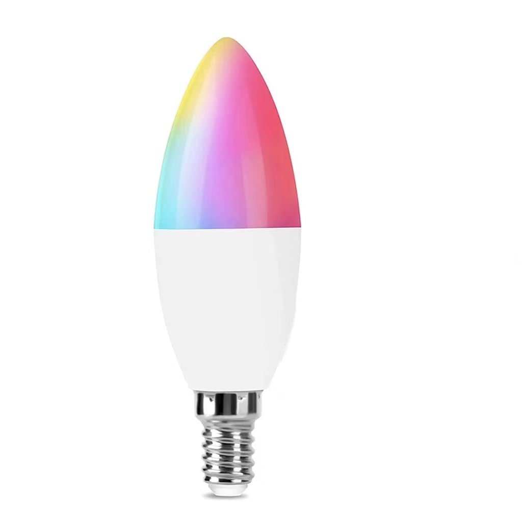 UanTii Tuya Smart Wifi Candle Light Smart Led Lighting Bulbs E14 Base Dimmable and RGB Color Changing Light Bulb App Remote Control Works with Alexa Google Home Siri (1)