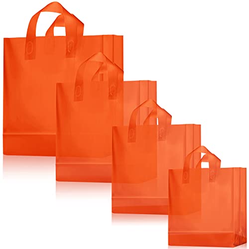 Sac en plastique givré orange idéal pour vos cadeaux d'invités et anniversaires