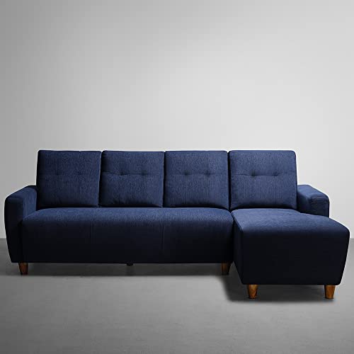 Image of Sleepyhead Yolo Designed by Duroflex - 3 Seater Sofa, RHS L Shape Sofa Set |Premium Fabric, Plush 3-Layer Cushioning |Modern Buttonless Tufted & Anti-Sag Comfort |3 Years Warranty - Berry Blue