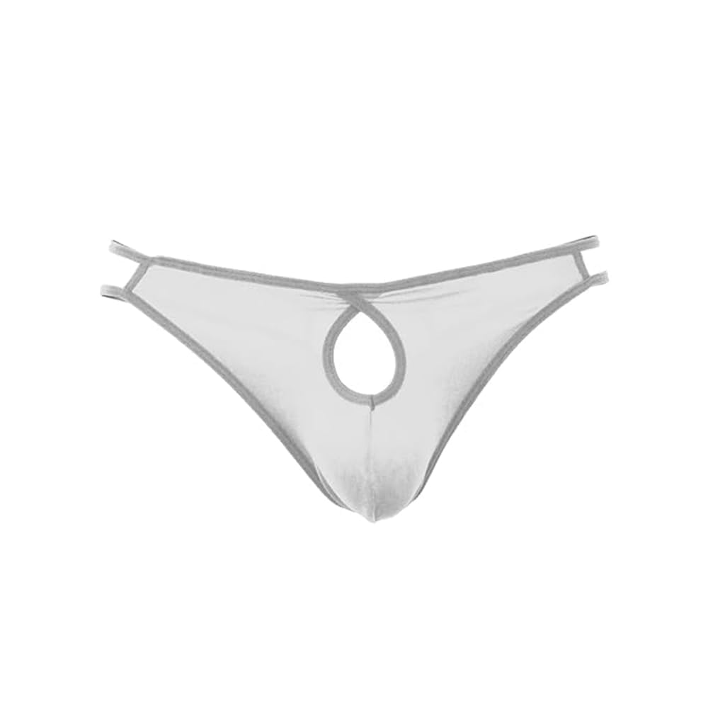 wow zn fashion Men's High-Cut Brief Thong White Nylon Blend, Elastic Waistband-picture-16