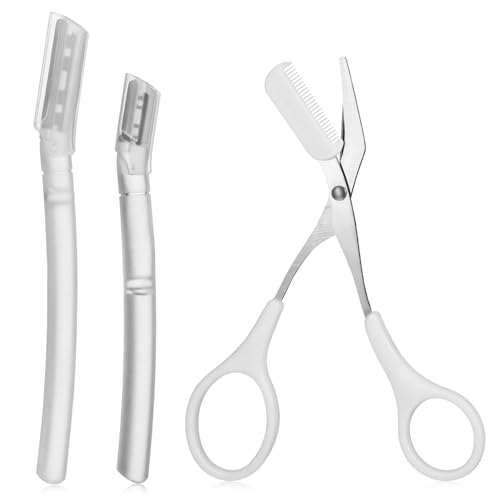 Beaupretty 1 Set Set Di Rifiniture Per Sopracciglia Trimmer Per Sopracciglia Piccole Forbici Da Toelettatura Forbici Per Modellare Le Rasoio Per Il Viso Kit Transparent Plastica