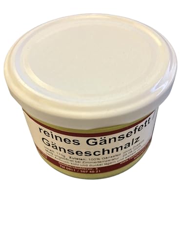 Gänsefett/Gänseschmalz im Glas hausgemacht in der fränkischen Handwerksmetzgerei (170g)