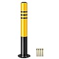 CYGJSYEA Safety Bollard with Anchor Bolts - 30" x 3" Parking Barrier Post with Reflective Tape for Construction and Traffic-Sensitive Areas, 1-Pack