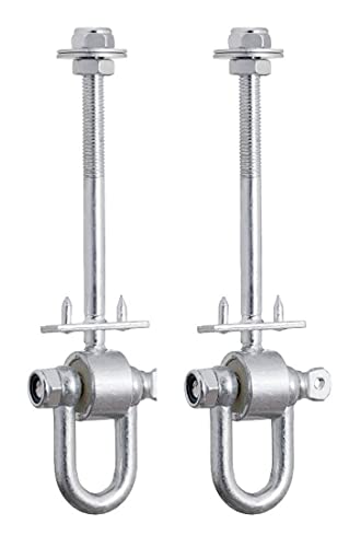 Screws City M12 x 120mm Swing Hooks D Type Hook for Swing Galvanised Steel Climbing Frame for The Flat and Round Beams With Shackle Attachments (Pack of 2) G12BCD