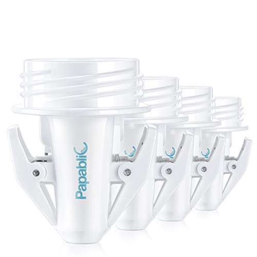 Papablic Breastmilk Storage Bag Adapters for Spectra S1 S2, Avent Comfort Wide-Mouth Flanges to Pump into Lansinoh, NUK Breastmilk Storage Bags, 4 Pack