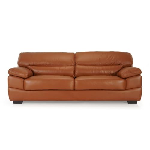 Image of LEGACY OF COMFORT Heaven 3 Seater Sofa Premium Leatherette Sofa for Living Room Offices and Hotels Brown