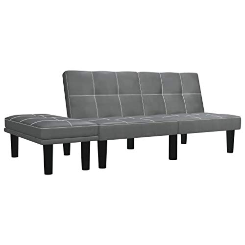 Tidyard Sofá de 2 plazas de Cuero Sofa Cama Sofás Salon sintético Gris